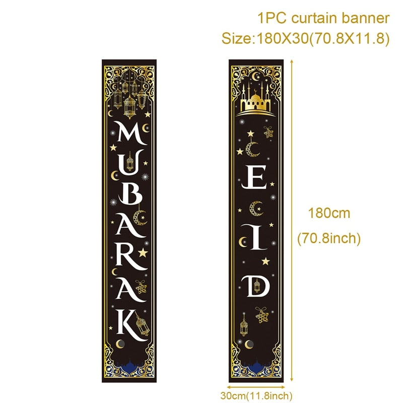 Eid Mubarak Door Banner Ramadan Kareem Banner Ramadan Decoration For Home Islamic Muslim Party Decor Eid Al Adha Gifts