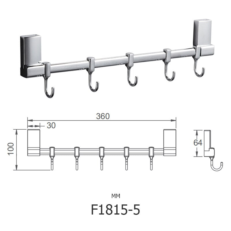 Frap Stainless Steel Bathroom Hardware Set Polished Towel Rack Toilet Paper Holder Towel Bar Hook Bathroom Accessories