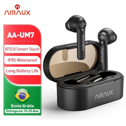 AIRAUX AA-UM7 TWS Wireless Bluetooth-compatible Earphone Stereo Bass Touch Control Wireless Headphones Sport Headsets