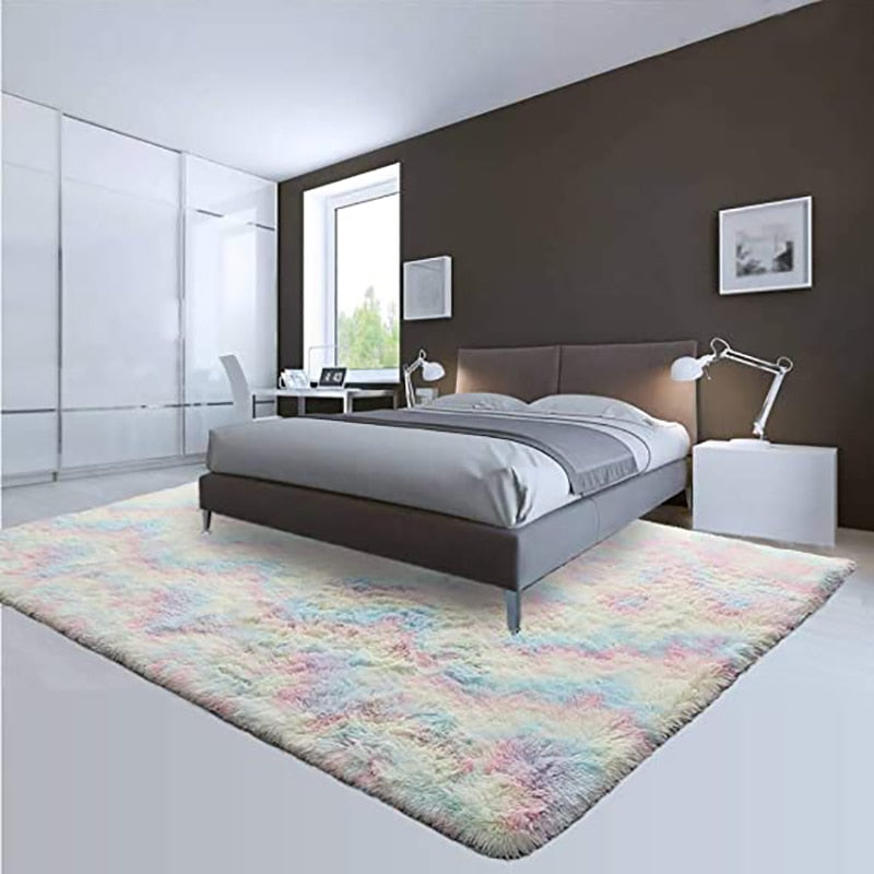 Soft Mat Carpet for Living Room Fluffy Bedroom Rug Carpet Bedroom Decor Plush Thick Kids Room Carpet Anti-slip Floor Mat tapis