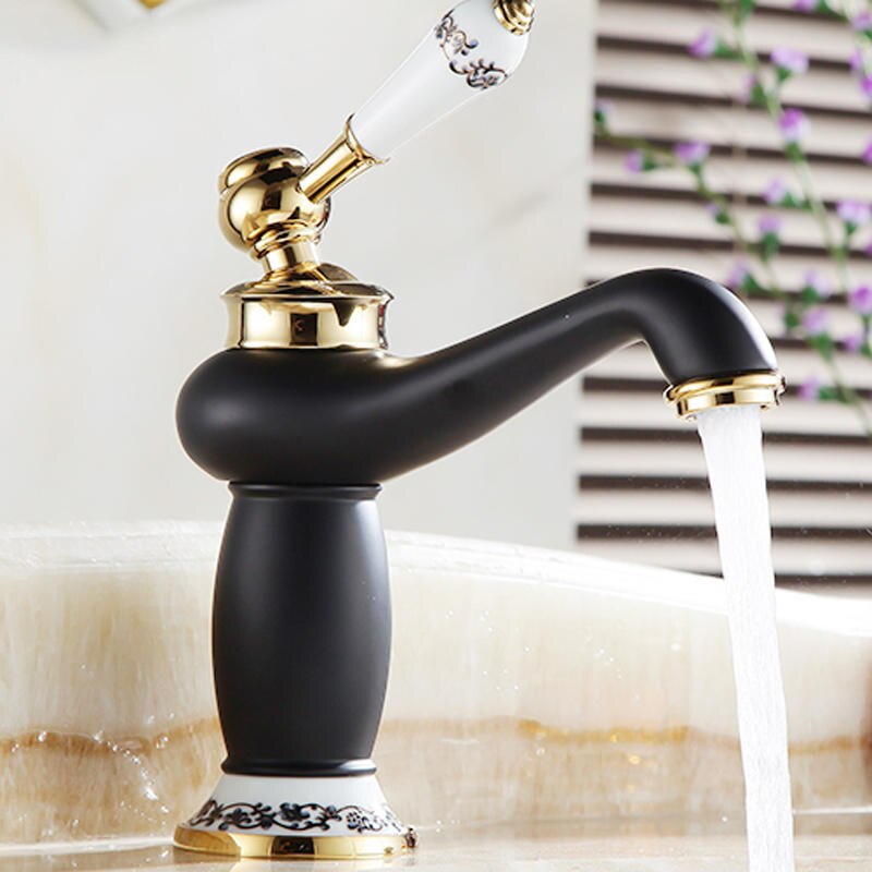 Bathroom Faucet Antique Bronze Finish Brass Basin Sink Solid Brass Faucets Single Handle Water Mixer Taps Bath Crane  ELFCT001