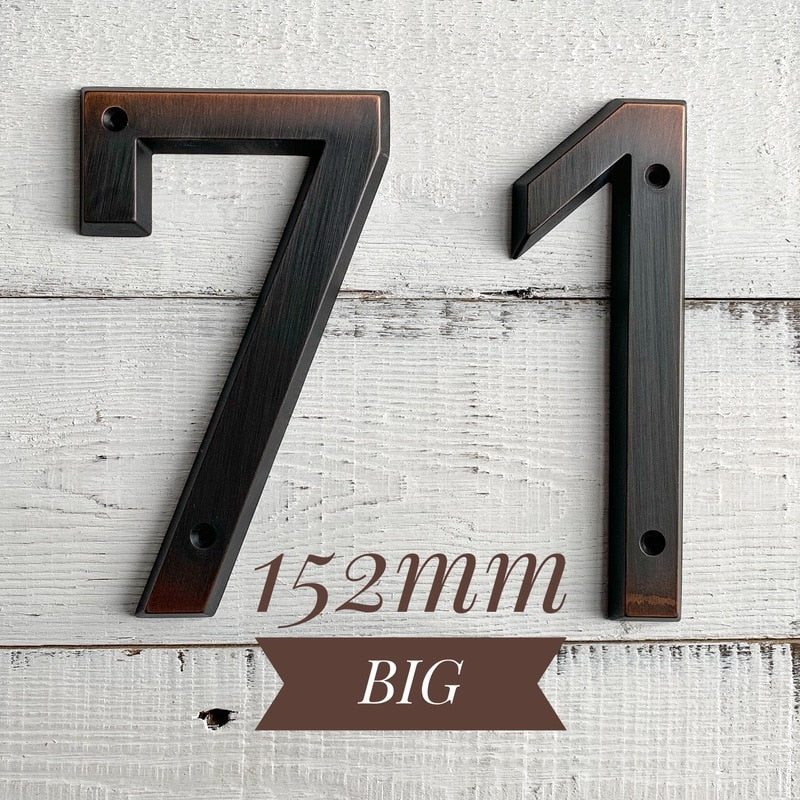 Aged Bronze 152mm Very Big House Number Door Address Number Zinc Alloy Screw Mounted Outdoor Address Sign #0-9