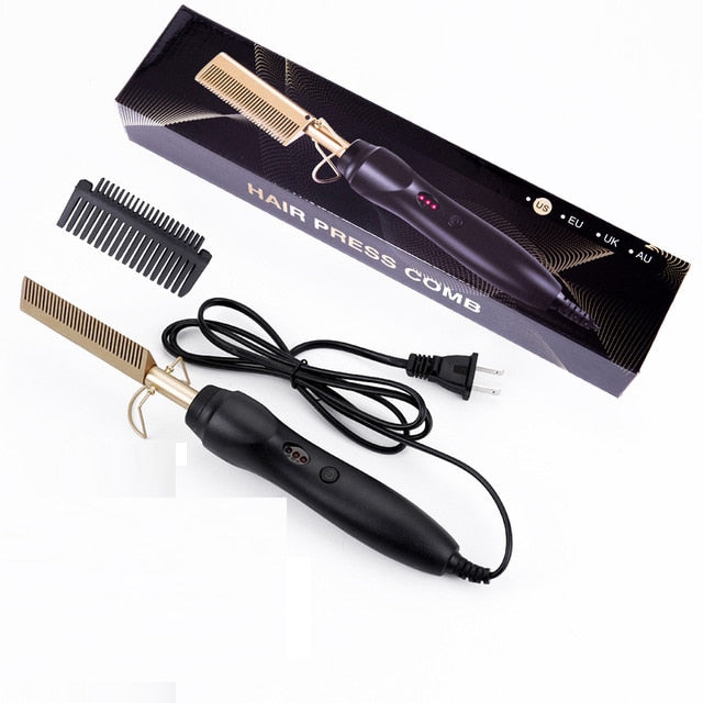 Hot Comb Straightener for Wigs Heating Comb Straightening Brush Electric Flat Iron Straightener Comb Hair Curler Styling Tools