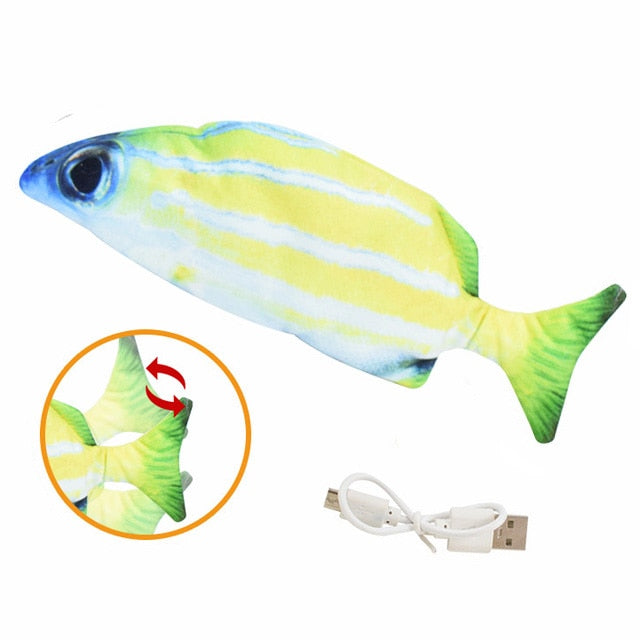 Cat Toy Fish USB Electric Charging Simulation Fish Cat Pet Chew Bite Interactive Cat Toys Dropshiping Moving Floppy Wagging Fish