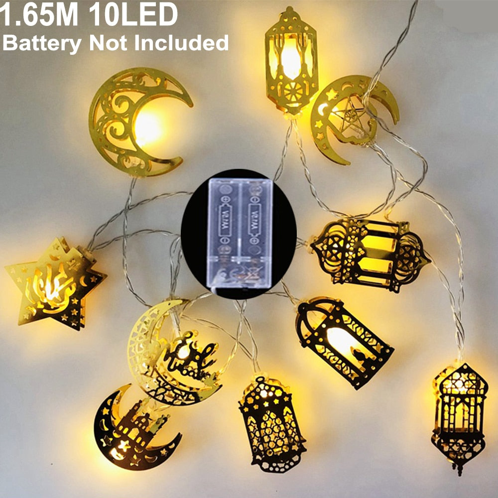 Moon Star Led String Light Ramadan Decoration For Home Aid EID Mubarak Decor Islam Muslim Event Party Supplies Eid al-Fitr Decor