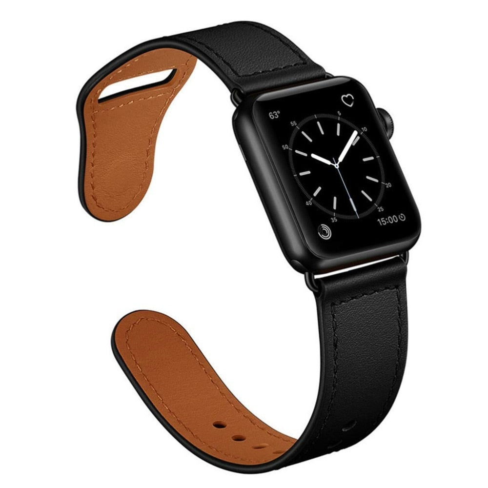 Strap for apple watch band 44mm 45mm 40mm iwatch 38mm 42 leather belt smartwatch bracelet apple watch serie 6 SE 4 3 7 41mm ban