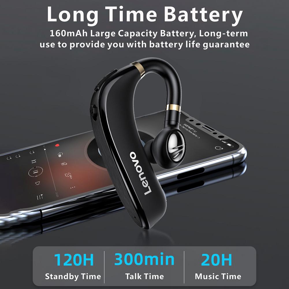 Lenovo HX106 Earphone Bluetooth 5.0 Wireless Headset Handsfree Headphones Earphones Earbud Earpiece With HD Mic For Smart Phone