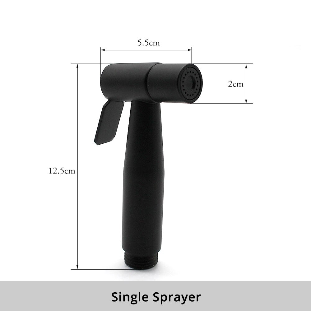 Toilet Bidet Sprayer Shattaf Shower Wall Mounted Bathroom Matt Black Stainless Steel With Portable Hand Held And Hose Smesiteli