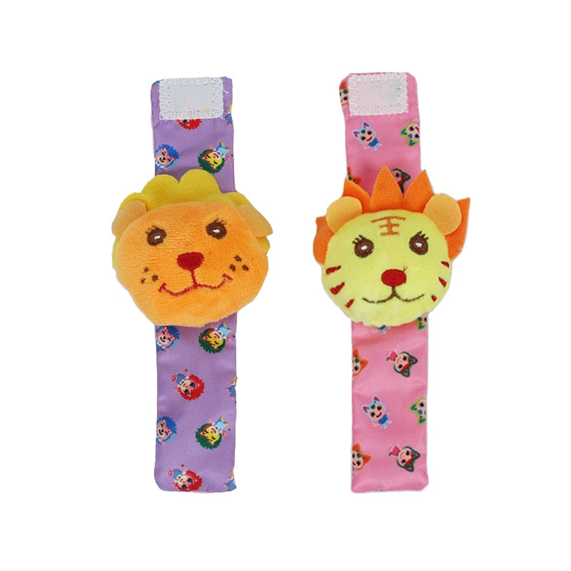 Infant Socks Wrist Rattle Toys Baby Toys 0-12 Months Newborn Cartoon Animal Plush Socks Wrist Strap Rattle For Baby Girl Boy Hot