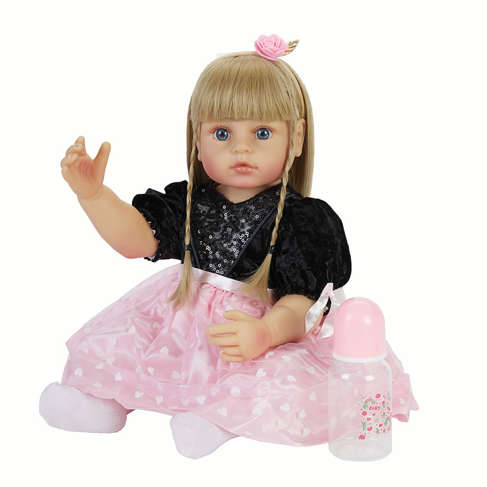 Witdiy 55CM Bebe Doll Bebe Reborn Baby Dolls for Children Toys Toddler Full Body Silicone Girl Reborn Doll with Summer Clothes