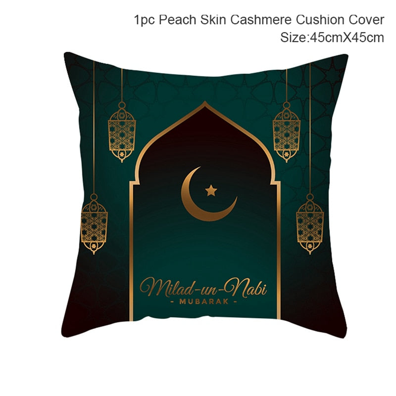 FENGRISE 45x45cm EID MUBARAK Cushion Cover Ramadan Decoration Muslim Party Decoration Islam Gifts Eid Al Adha Ramadan Kareem