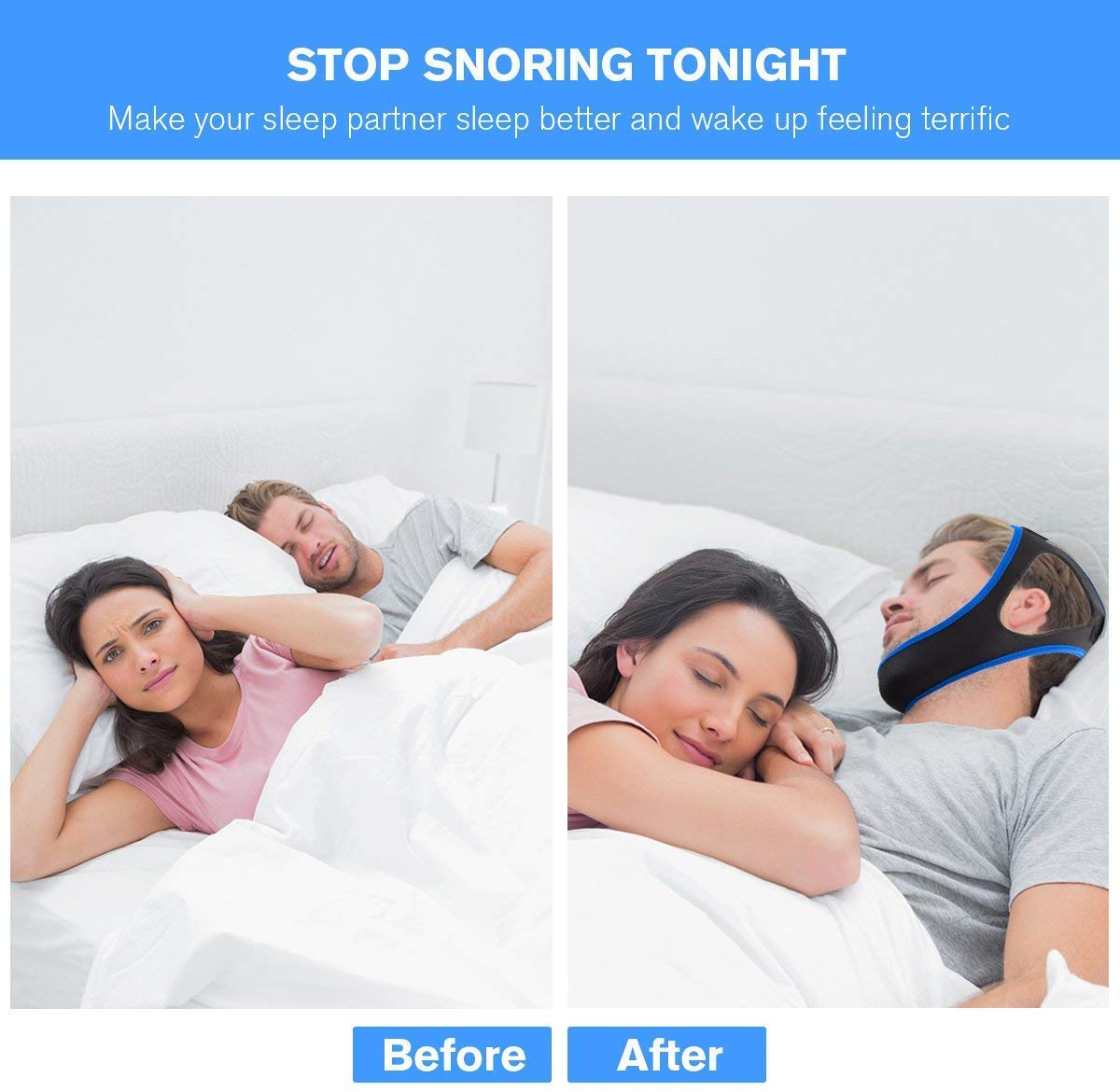 Anti Snore Stop Snoring Chin Strap for Snoring Solution Anti Snore Device Sleep Aid for Men and Women Give You The Best Sleep