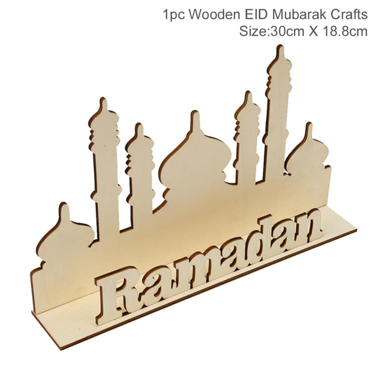 PATIMATE Wooden Pendant EID Mubarak Ramadan Decoration For Home Kareem Ramadan And Eid Decor Eid AL Adha Islamic Muslim Decor