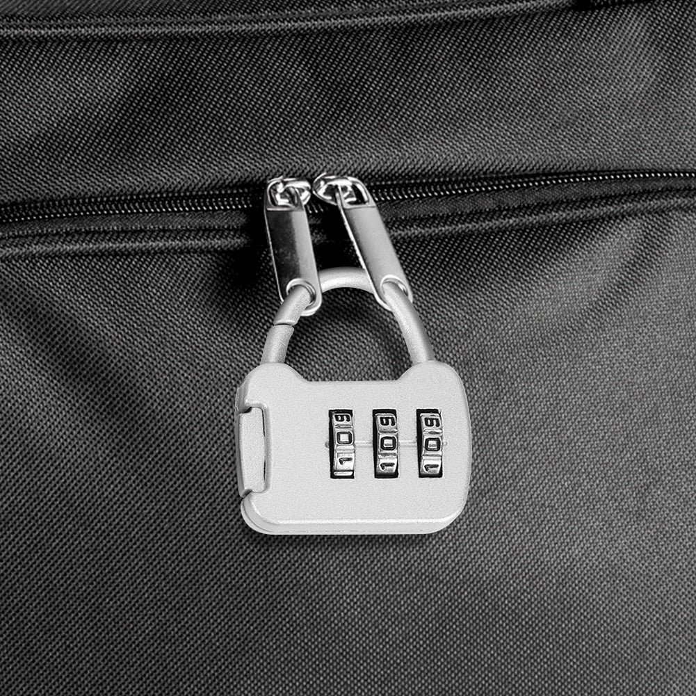 3 Digit Code Combination Password Lock Portable Travel Mini Zinc Carrying Luggage Case Security Lock Backpack Lock Padlock Tool