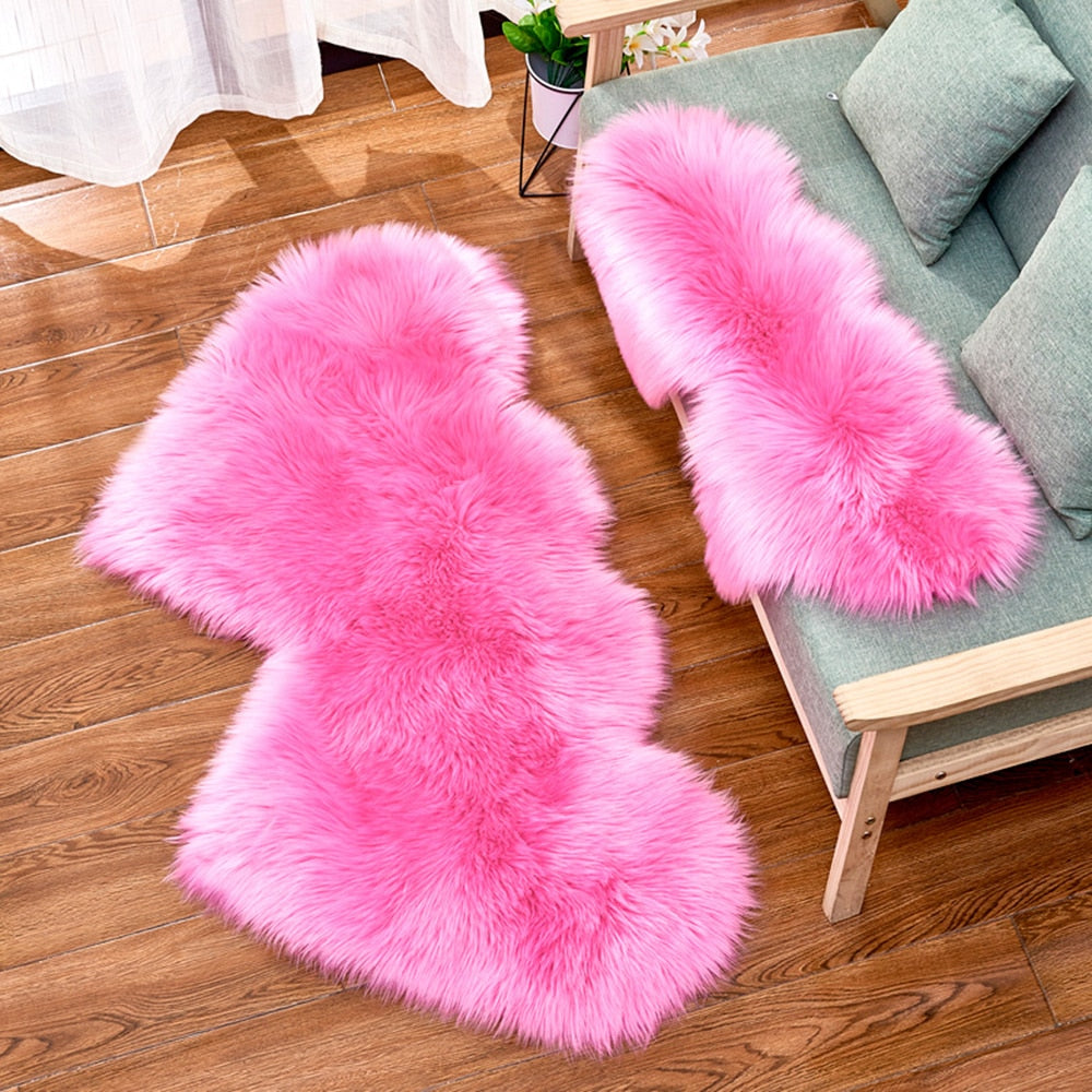 Winter Carpets For Living Room Double Love Heart Shaggy Area Rugs Valentine&#39;s Day Gift Shaggy Plush Floor Fluffy Mats tapetes 30