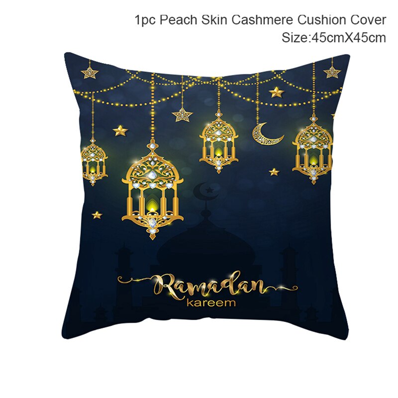 FENGRISE 45x45cm EID MUBARAK Cushion Cover Ramadan Decoration Muslim Party Decoration Islam Gifts Eid Al Adha Ramadan Kareem