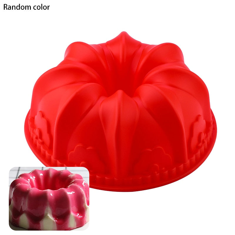 3D Shape Random Color Silicone Pastry Cake Mold DIY Baking Dessert Mousse Cake Baking Tools Art Cake Baking Tray Tool Model