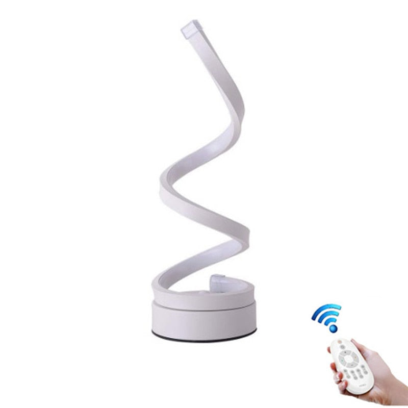 LED Spiral Table Lamp Home Living Room Bedroom Decoration Lighting Bedside Light