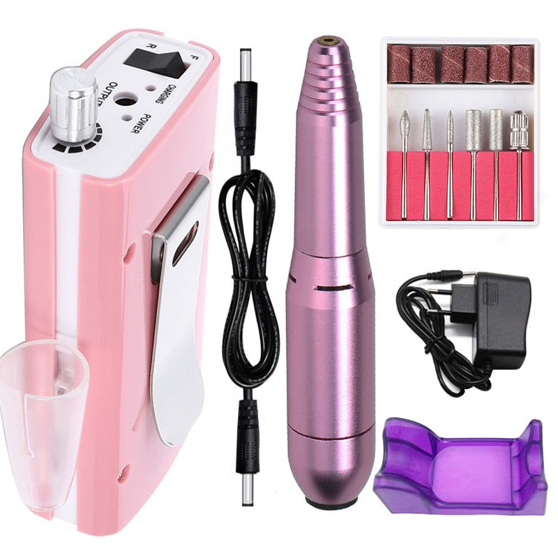 35000RPM Rechargeable Nail Drill Machine Portable Manicure Pedicure Drill Machine Salon Nail Drill Machine Recharge Nail Drill