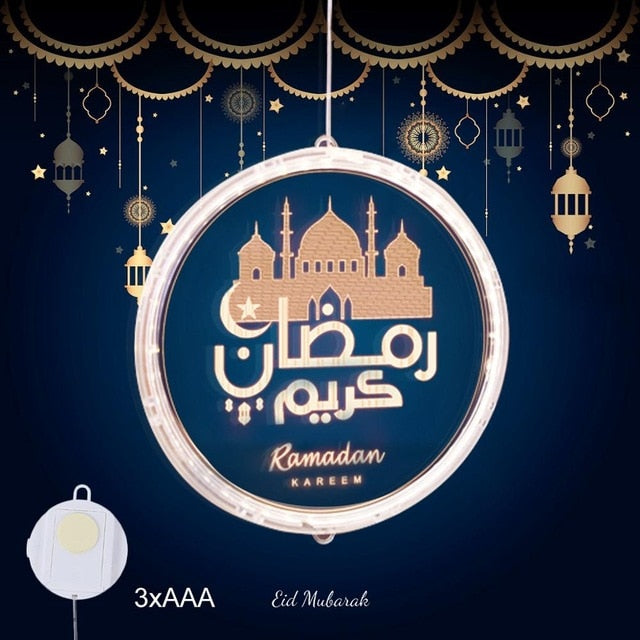 Eid Mubarak Moon Night light Islam Ramadan Decoration Islamic Muslim Party Decor For Home Ramadan Eid Adha Decor Eid Gifts