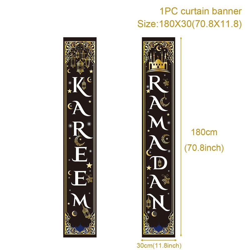 Eid Mubarak Door Banner Ramadan Kareem Banner Ramadan Decoration For Home Islamic Muslim Party Decor Eid Al Adha Gifts