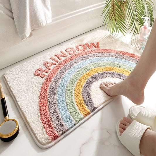 Nordic Rainbow Carpet Area Rugs Funny Bathroom Bedroom Floor Mats Welcome Doormat home decoration Cute Egg shape Bathroom Rug