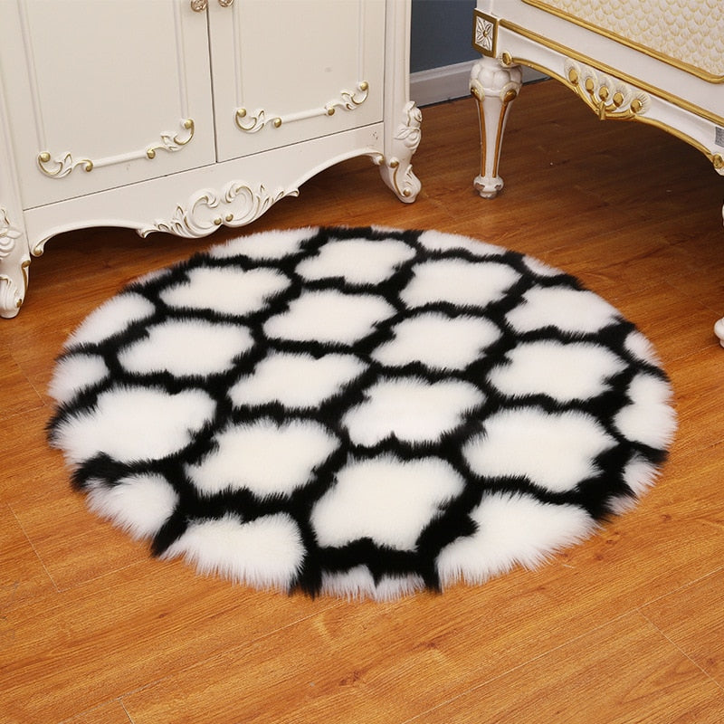 Luxury Soft Small Artificial Sheepskin Rug Chair Cover Bedroom Mat Artificial Wool Warm Hairy Carpet Seat Covers Washable Gift