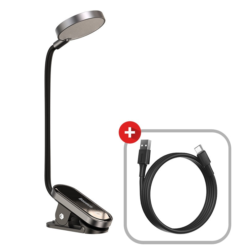 Baseus Clip Table Lamp LED Desk Lamp Flexible Touch Study Reading Lamp For Bedroom Bedside Desktop USB Rechargeable Table Light