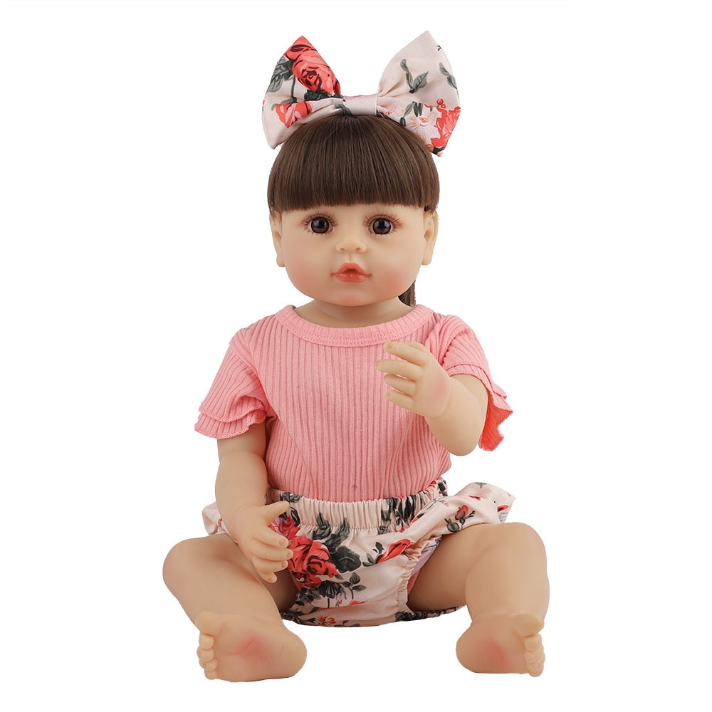 Witdiy 55CM Bebe Doll Bebe Reborn Baby Dolls for Children Toys Toddler Full Body Silicone Girl Reborn Doll with Summer Clothes