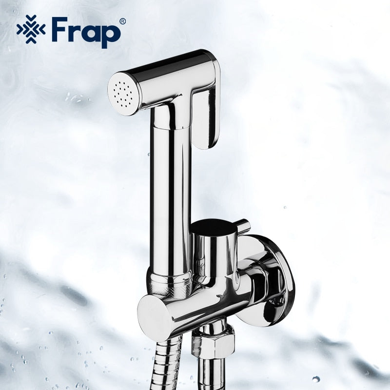 Frap 6 styles Brass Single Cold & Cold hot Water Corner Valve Bidet faucets Function square Hand Shower Head Tap Crane for woman