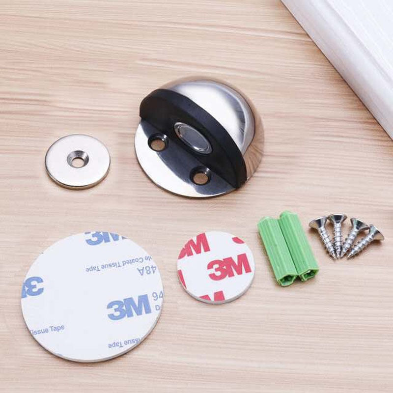 Stainless Steel  magnetic door stopper dual catch no punching door bumper  wedge wall Floor door stopper