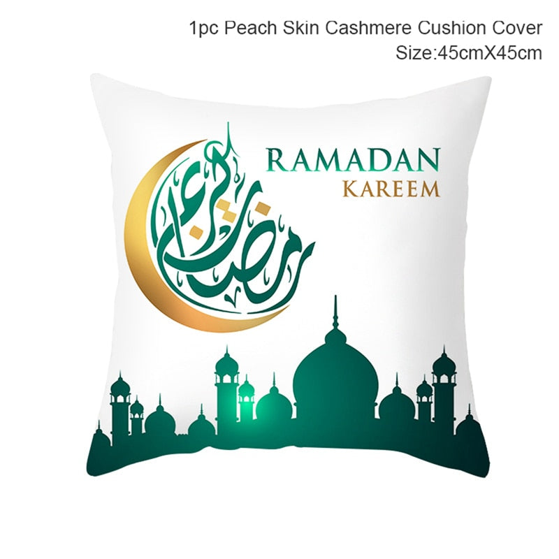 FENGRISE 45x45cm EID MUBARAK Cushion Cover Ramadan Decoration Muslim Party Decoration Islam Gifts Eid Al Adha Ramadan Kareem