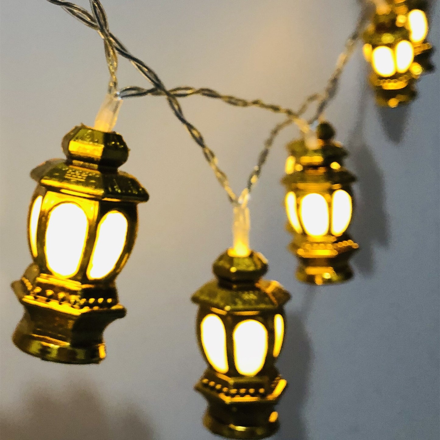 Ramadan Decoration Plastic Lantern Led String Lights Ramadan Kareem Decor Eid Mubarak Gift Al-Fitr Eid Festival Party Supplies