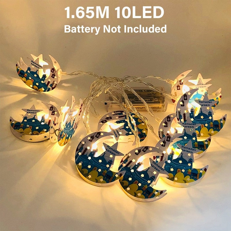 Moon Star Led String Light Ramadan Decoration For Home Aid EID Mubarak Decor Islam Muslim Event Party Supplies Eid al-Fitr Decor