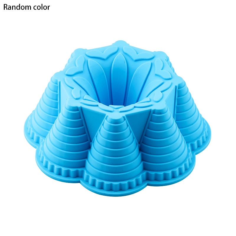 3D Shape Random Color Silicone Pastry Cake Mold DIY Baking Dessert Mousse Cake Baking Tools Art Cake Baking Tray Tool Model