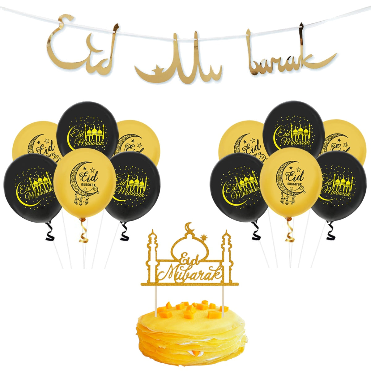 Ramadan Kareem Banner Balloons Eid Mubarak Decor Ramadan Decor Ramadan Mubarak Muslim Islamic Festival Party DIY Decorations