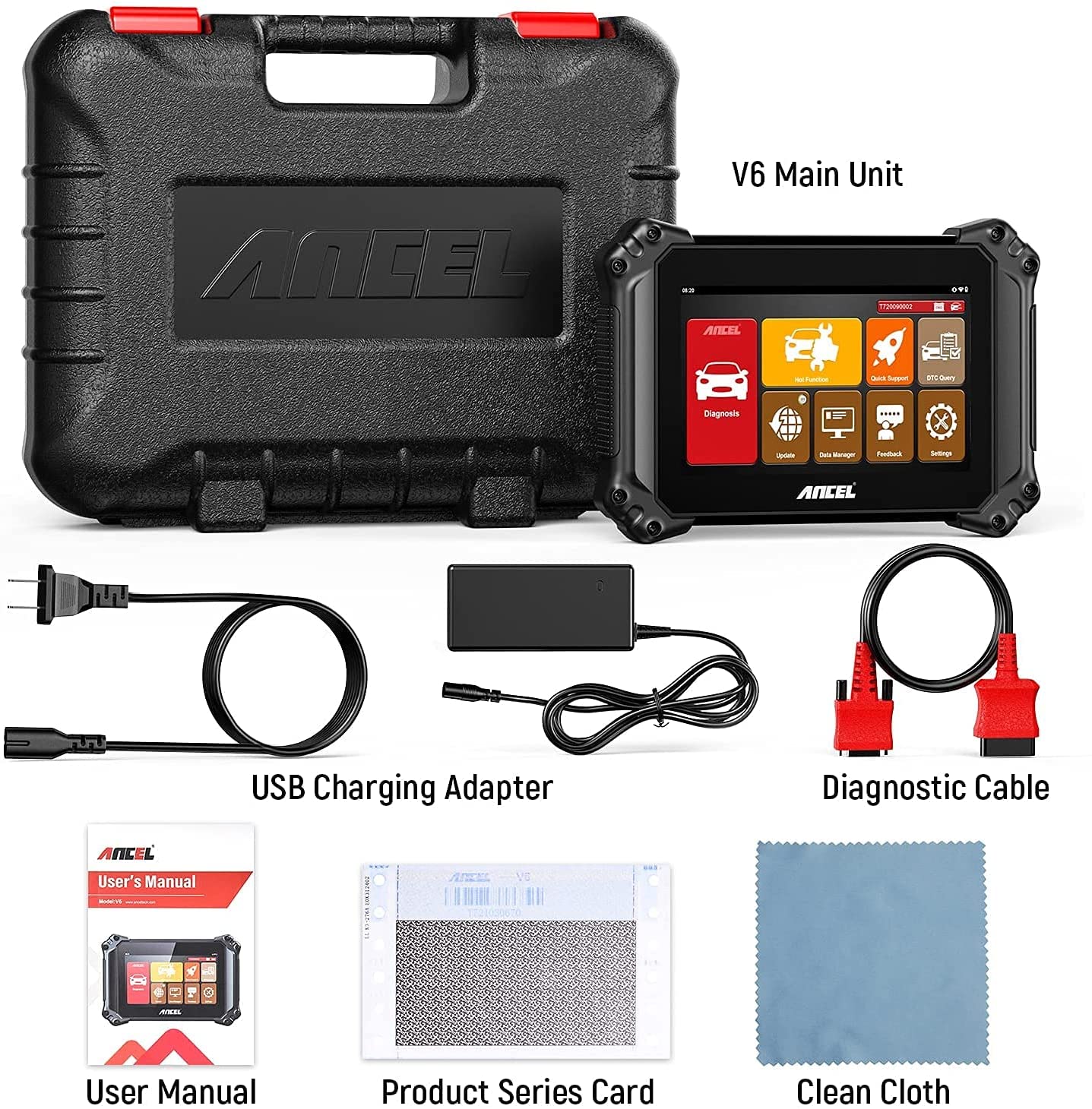 Ancel V6 OBD2 Diagnostic Scanner Professional Full System Car Diagnostic Tool DPF ABS Oil IMMO Reset OBD 2 Automotive Scanner