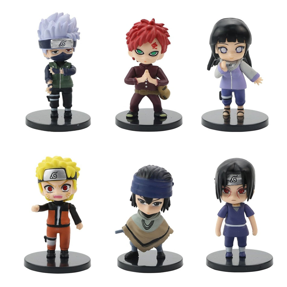 Hot 12pcs/set Anime Naruto Shippuden Hinata Sasuke Itachi Kakashi Gaara anime figure Q Version PVC Figures Toys Dolls Kid Gift