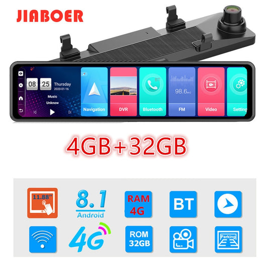 12 Inch 4G Android Rearview Mirror Car DVR HD 1080P GPS WIFI ADAS Dash Cam4G+32G Dual Lens Recorder Auto Camera Registrar DVRs