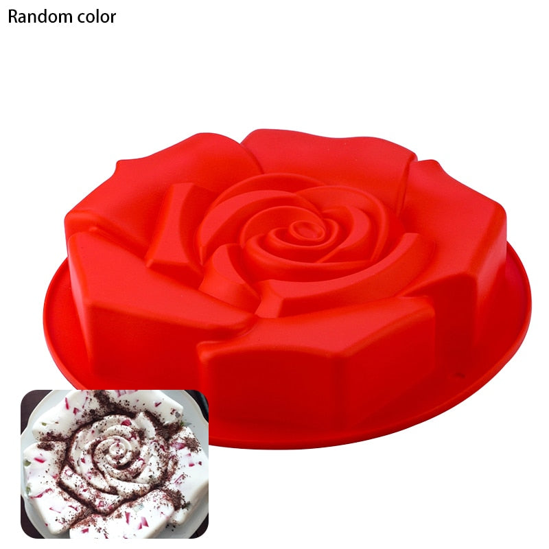 3D Shape Random Color Silicone Pastry Cake Mold DIY Baking Dessert Mousse Cake Baking Tools Art Cake Baking Tray Tool Model