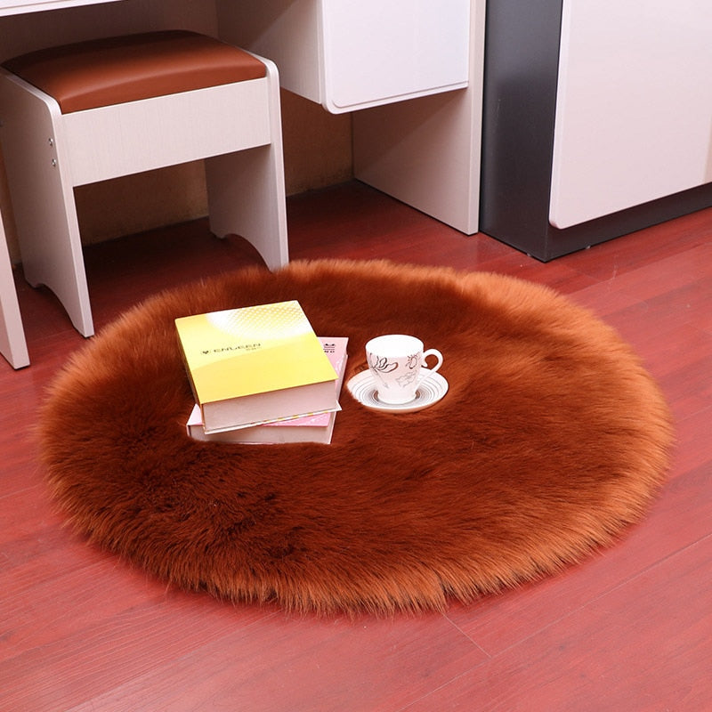 Luxury Soft Small Artificial Sheepskin Rug Chair Cover Bedroom Mat Artificial Wool Warm Hairy Carpet Seat Covers Washable Gift