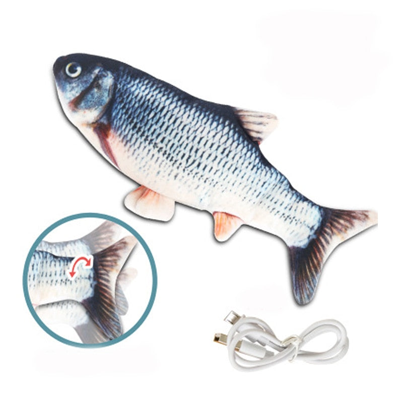 Cat Toy Fish USB Electric Charging Simulation Fish Cat Pet Chew Bite Interactive Cat Toys Dropshiping Moving Floppy Wagging Fish