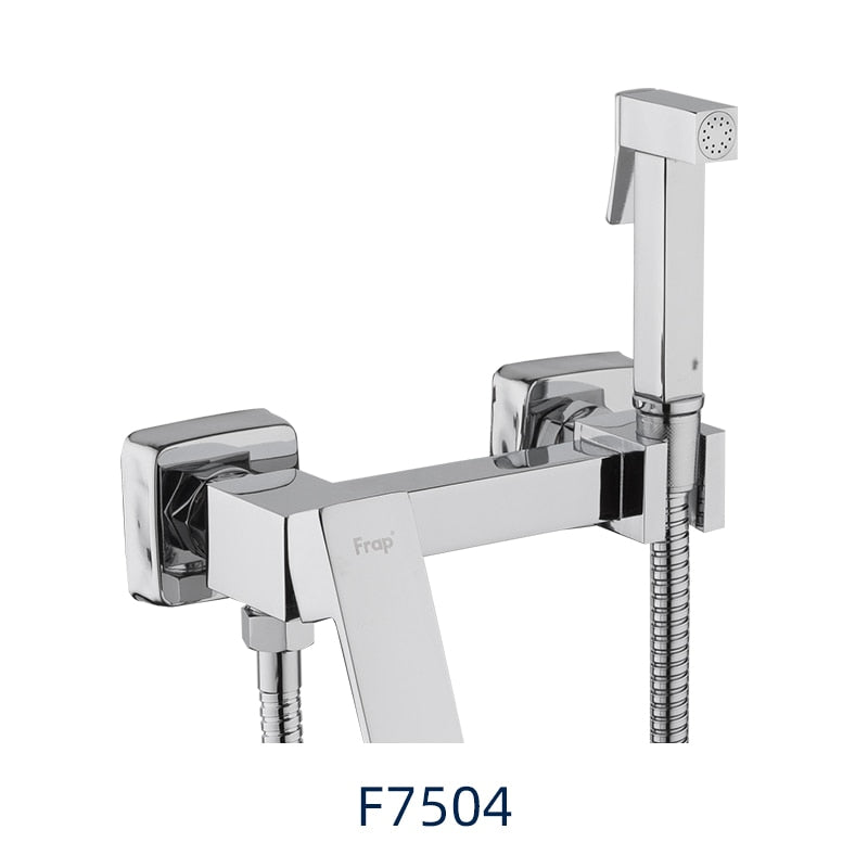 Frap 6 styles Brass Single Cold & Cold hot Water Corner Valve Bidet faucets Function square Hand Shower Head Tap Crane for woman