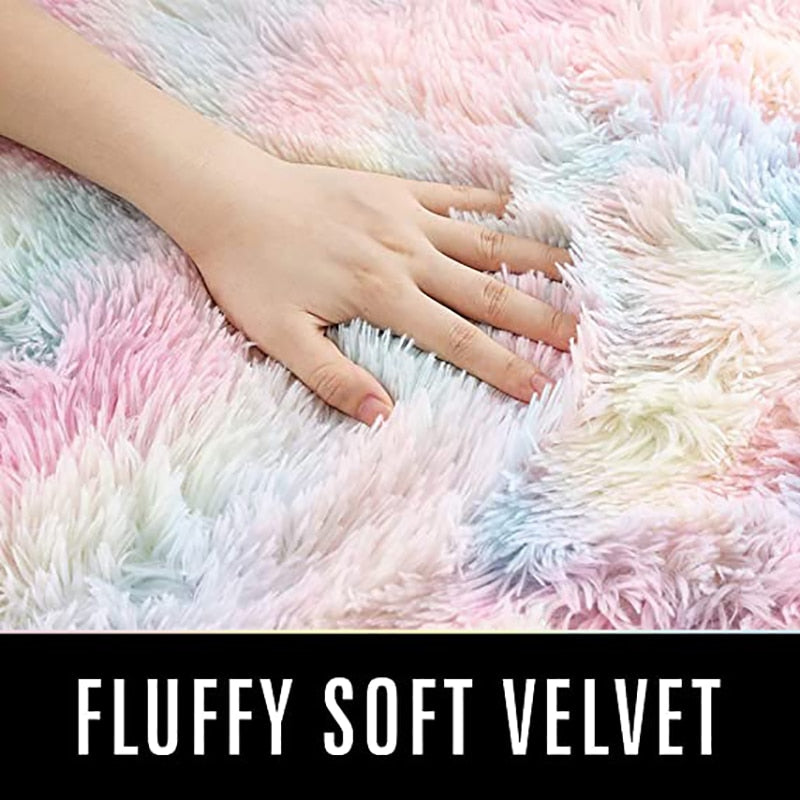 Soft Mat Carpet for Living Room Fluffy Bedroom Rug Carpet Bedroom Decor Plush Thick Kids Room Carpet Anti-slip Floor Mat tapis