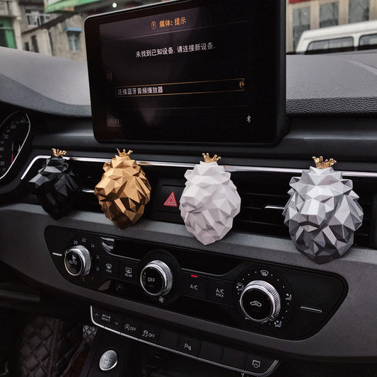 Creative Lion Head Shape Car Perfume Fragrance Cool Car Air Freshener Smell Car Diffuser Vent Clip Scent Refill For Car