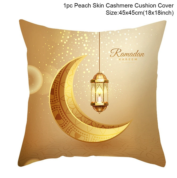 EID Mubarak Cushion Cover Ramadan Decoration For Home Ramadan Kareem Mubarak Muslim Islamic Party Supplies EID Pillowcase