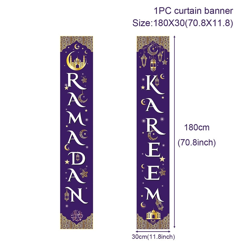 Eid Mubarak Door Banner Ramadan Kareem Banner Ramadan Decoration For Home Islamic Muslim Party Decor Eid Al Adha Gifts