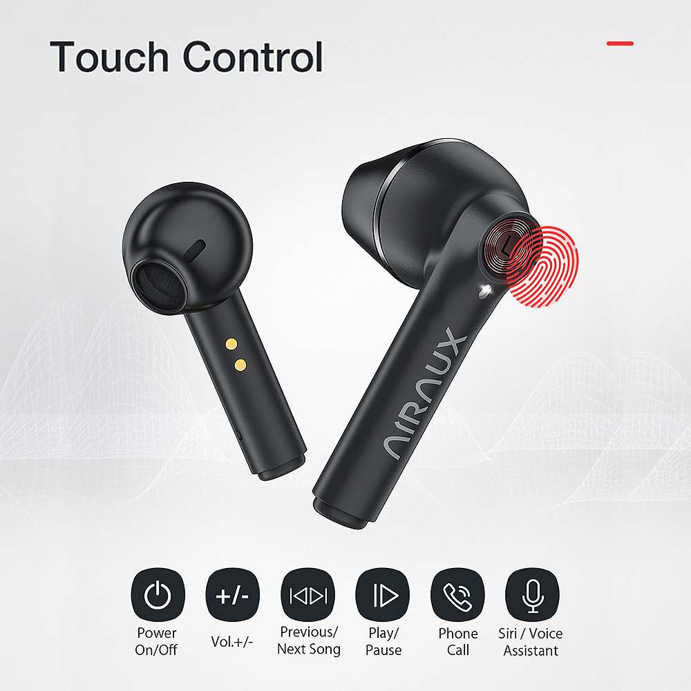 AIRAUX AA-UM7 TWS Wireless Bluetooth-compatible Earphone Stereo Bass Touch Control Wireless Headphones Sport Headsets