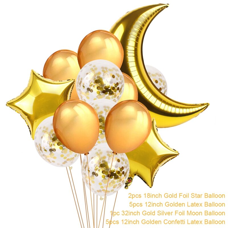 Ramadan Kareem Banner Balloons Eid Mubarak Decor Ramadan Decor Ramadan Mubarak Muslim Islamic Festival Party DIY Decorations