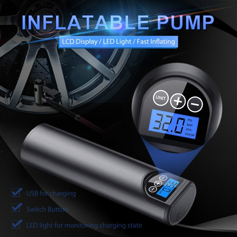 12V 150PSI Air Compressor Electric Air pump with Tire Pressure LCD Display Wireless Portable Tire Inflator for Car Bicycles